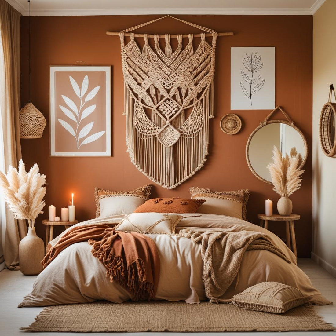 10-Stunning-Boho-Wall-Art-Ideas-to-Elevate-Your-Bedroom Lushaé