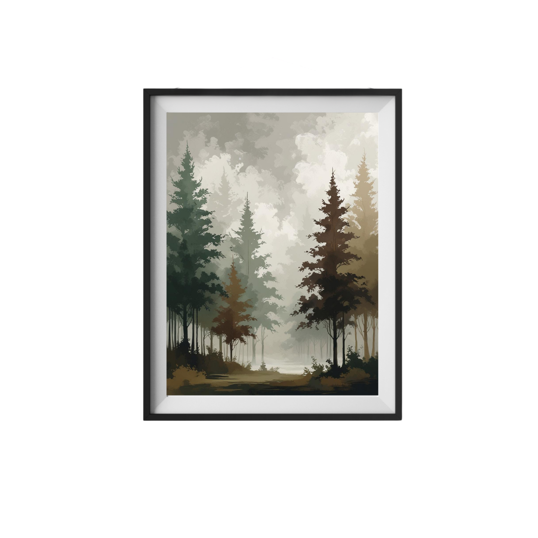 Whispers of the Forest Abstract Woodland Layers