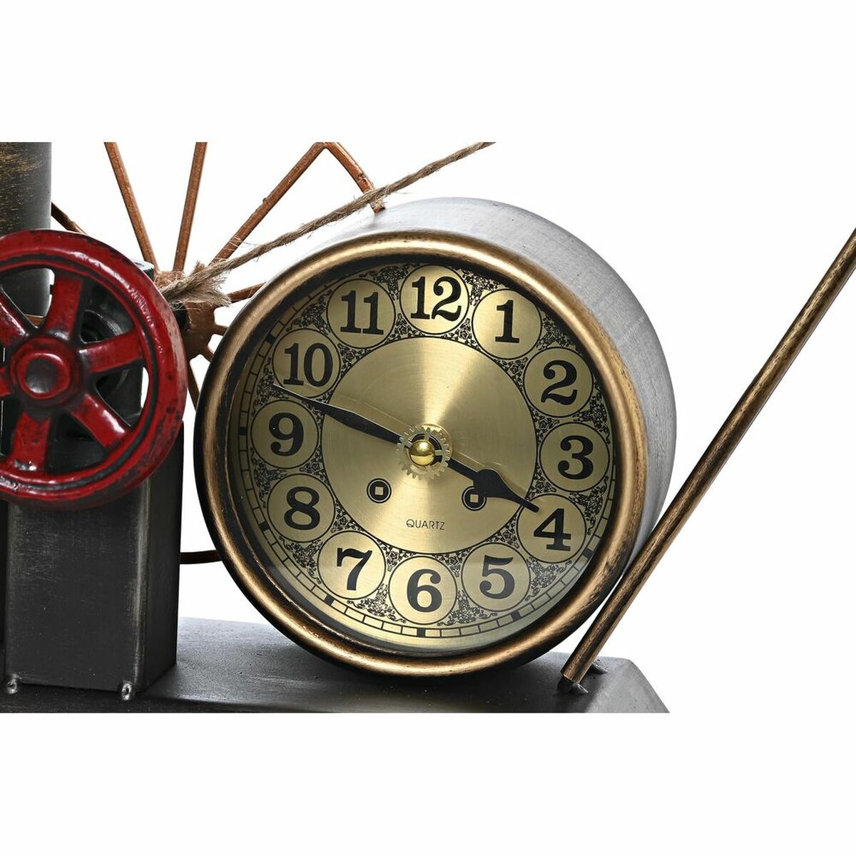 Decorative clock with vintage design elements on a white background