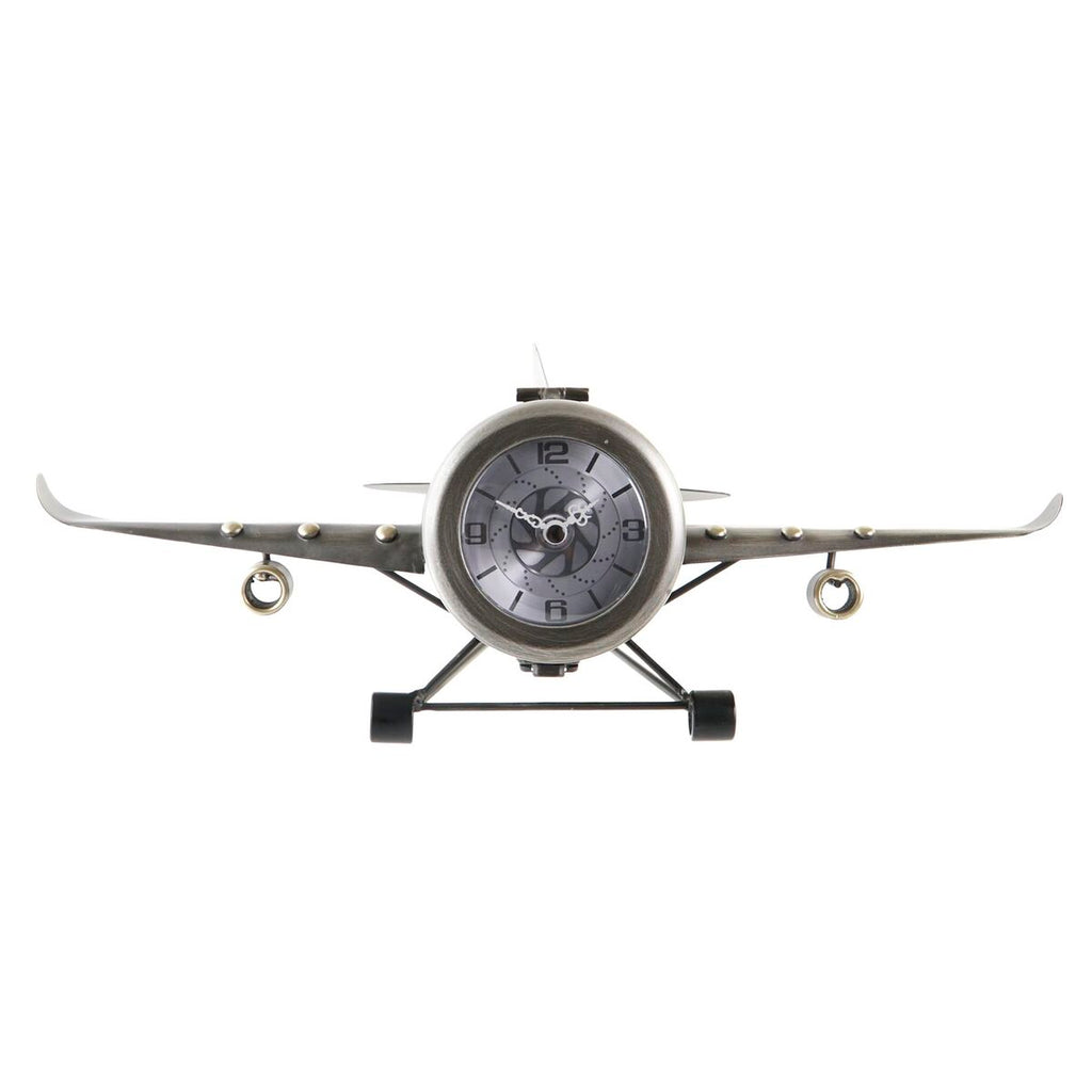 Airplane-shaped clock on a white background