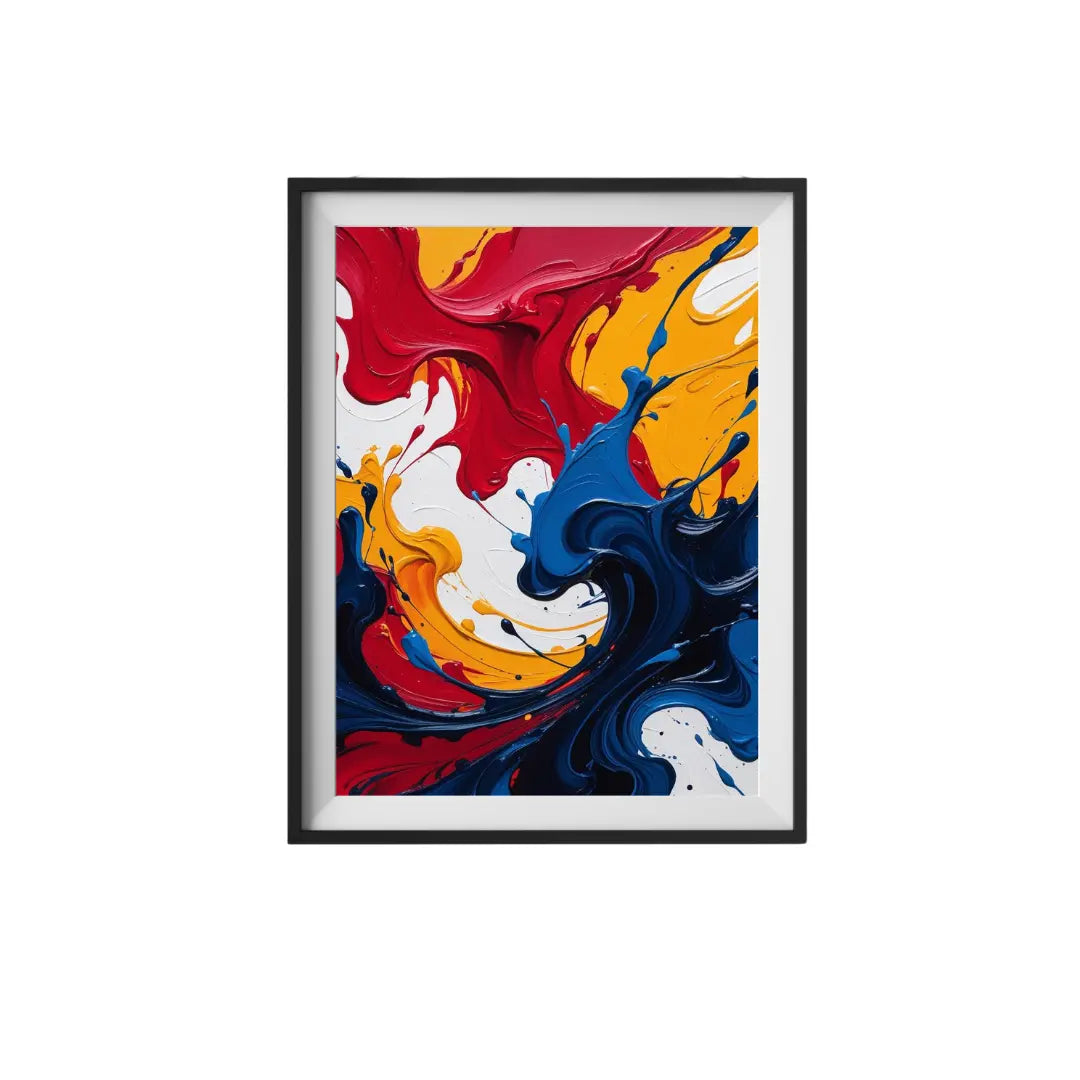 Ignite the Flow red yellow blue abstract painting wall art UAE