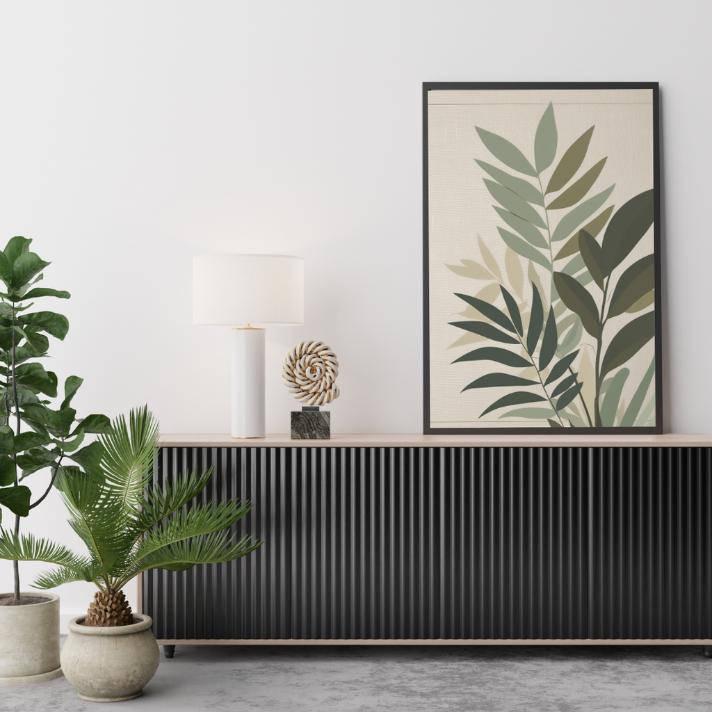 Serene Canopy Minimalist Tropical Leaf Silhouettes