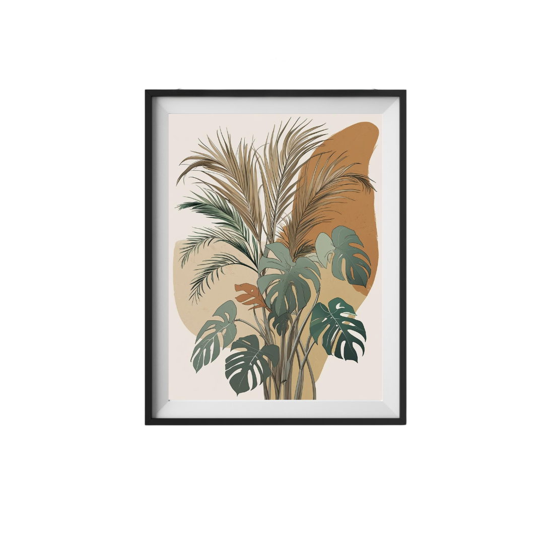 Earthy Palms Minimalist Tropical Contours