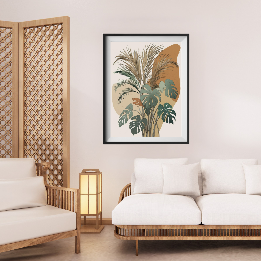 Earthy Palms Minimalist Tropical Contours