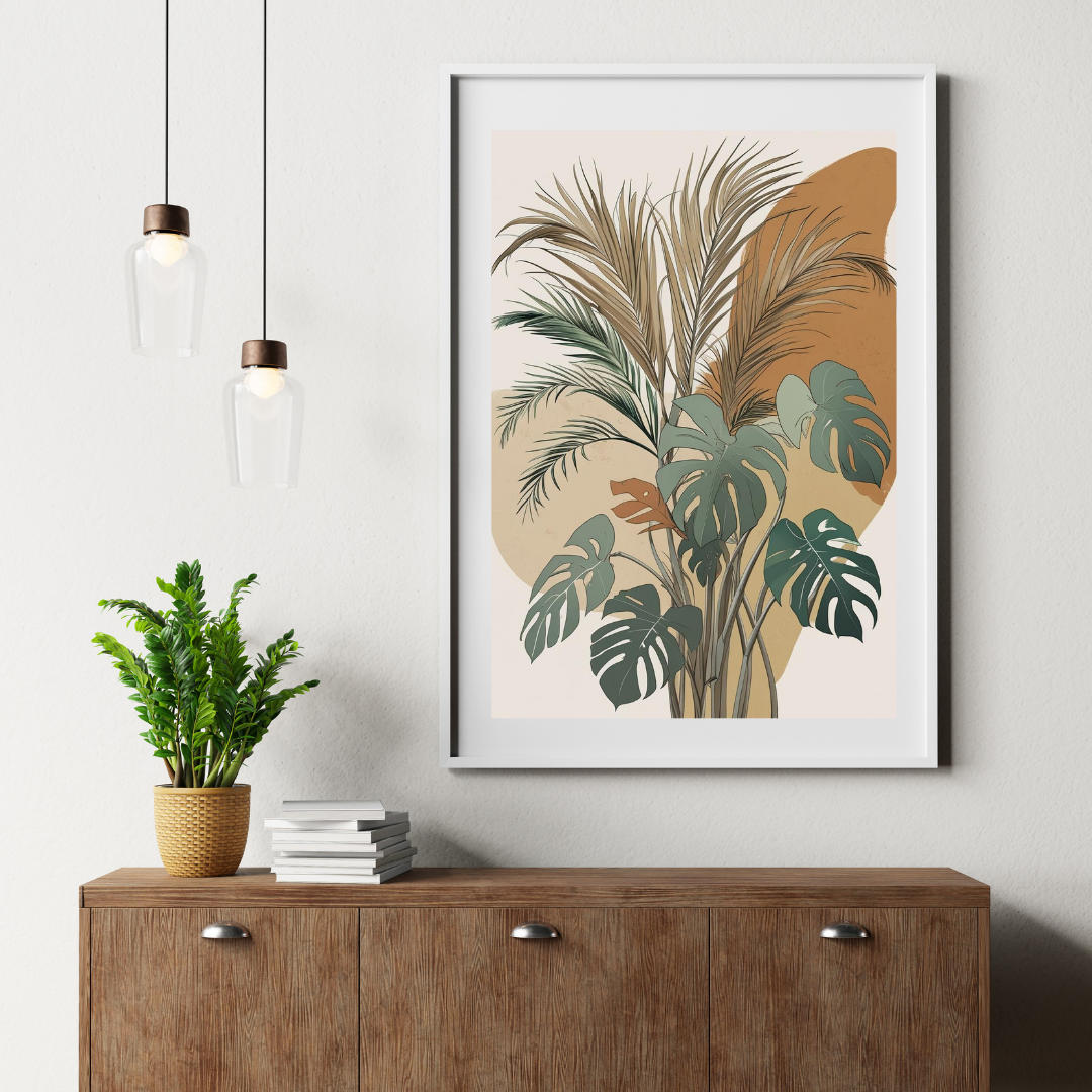 Earthy Palms Minimalist Tropical Contours