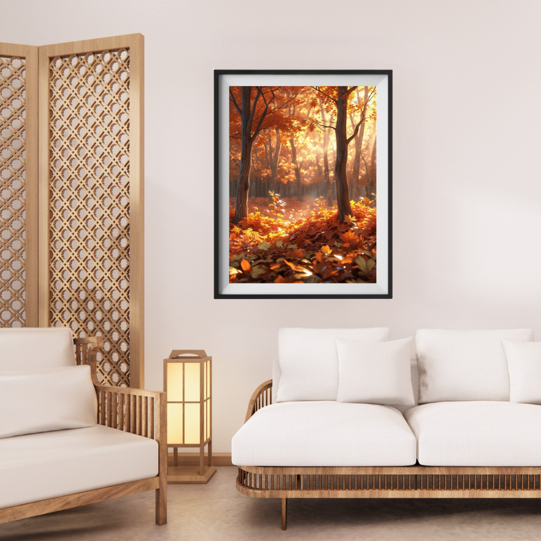 Golden Forest Autumn Nature Wall Art