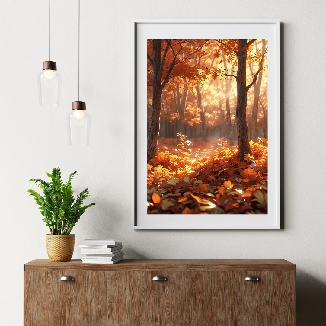 Golden Forest Autumn Nature Wall Art
