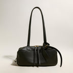 Mini Rectangular Knot Strap Shoulder Bag in black with a chic knotted strap and zip closure, perfect for everyday use.